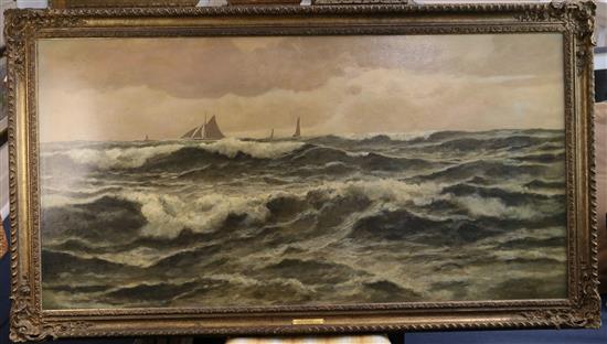 John Fraser (1858-1927) Off Folkestone 26 x 50in.